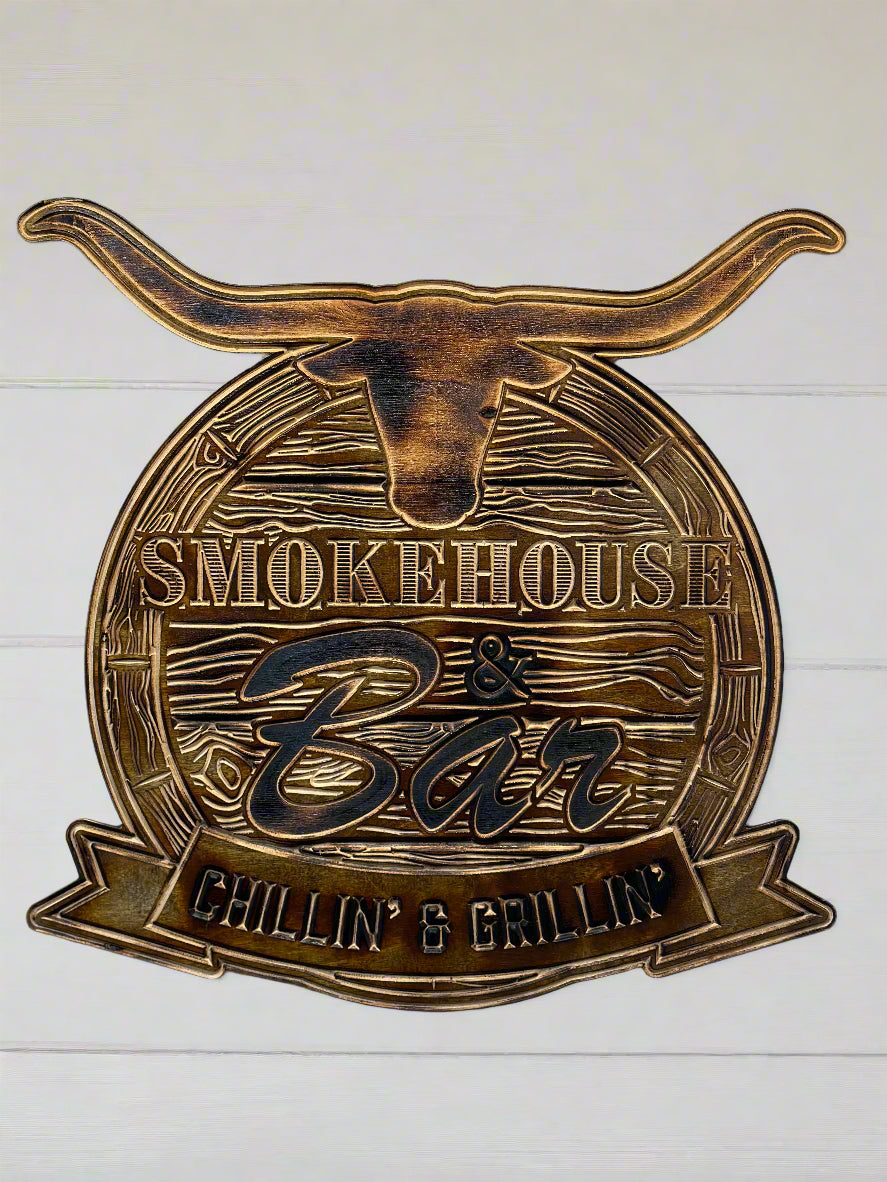 Wooden Smokehouse BBQ Sign