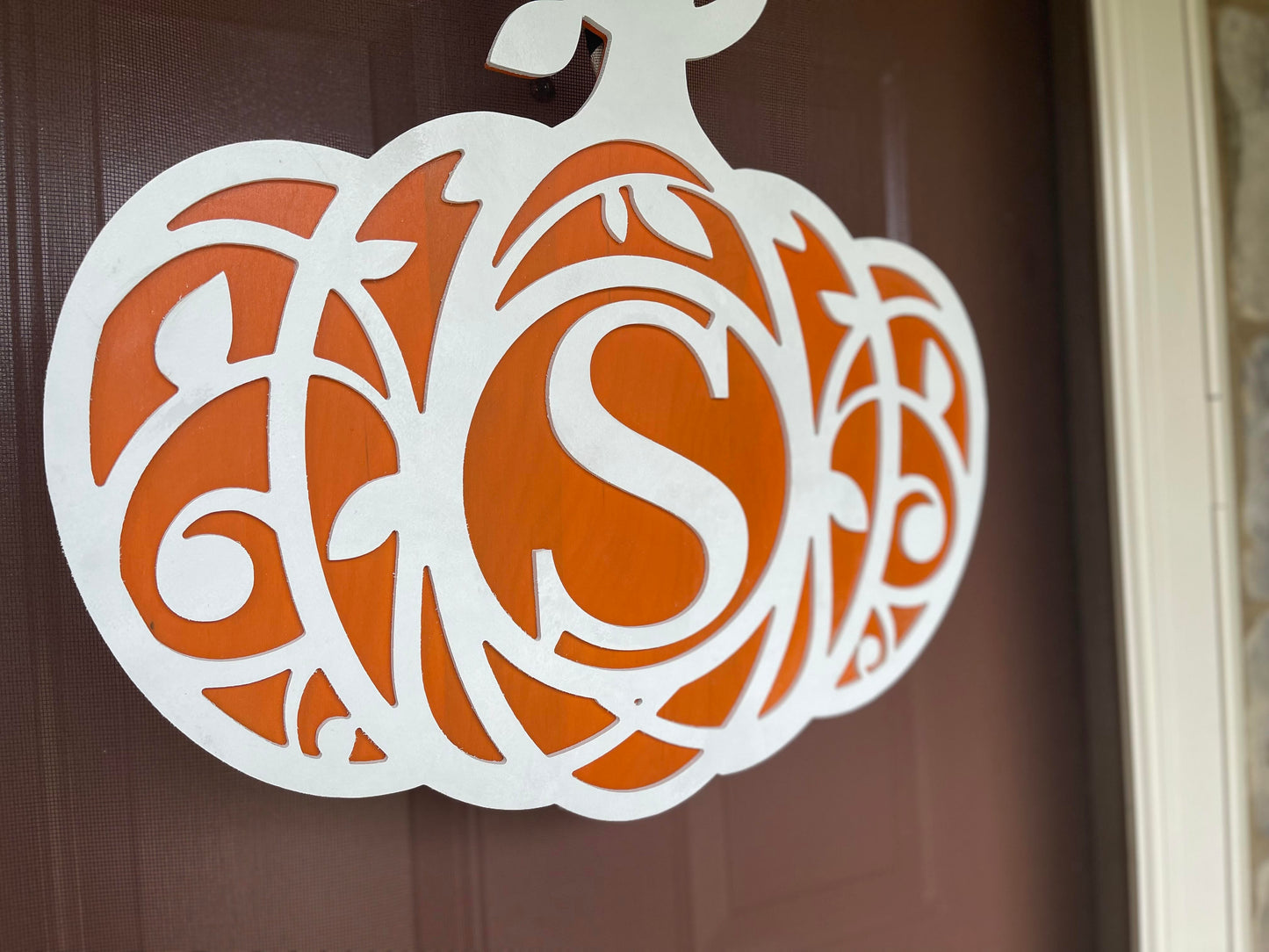 Monogram Pumpkin Door Hanger