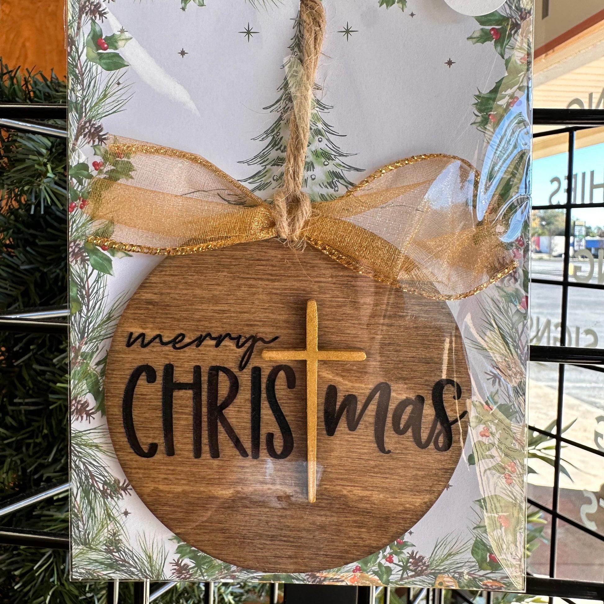 Custom Round Wood Engraved Christmas Ornament, Christian Quote Tree Ornaments, Wooden Holiday Tree Decorations