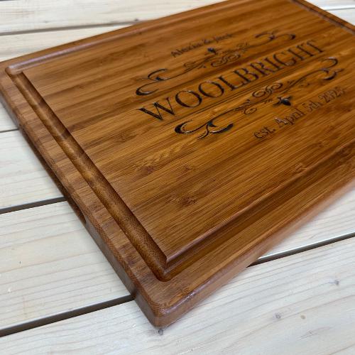 Engraved Bamboo Cutting Board, Personalized wedding gift, Housewarming gift