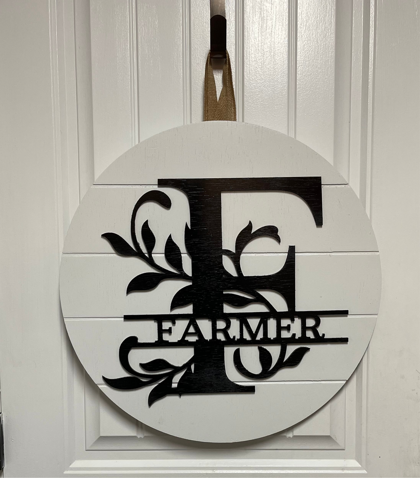 Split Letter Monogram Shiplap Door Hanger