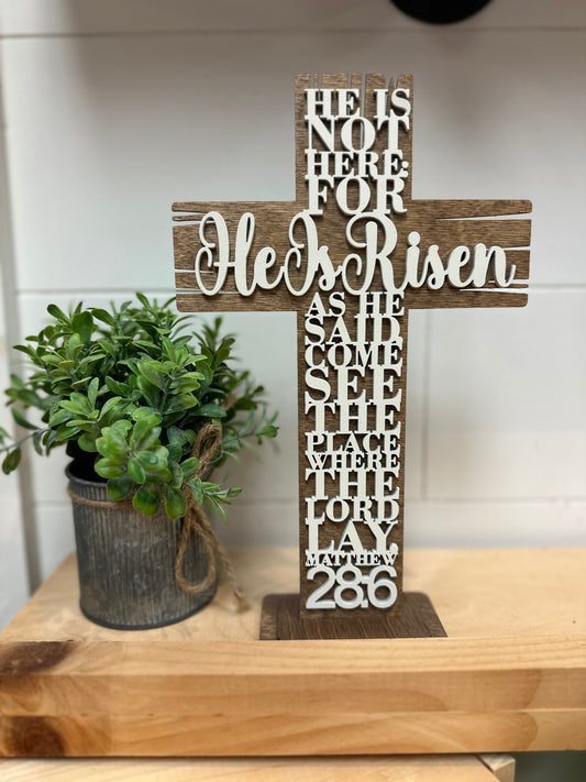 He is Risen Standing Cross