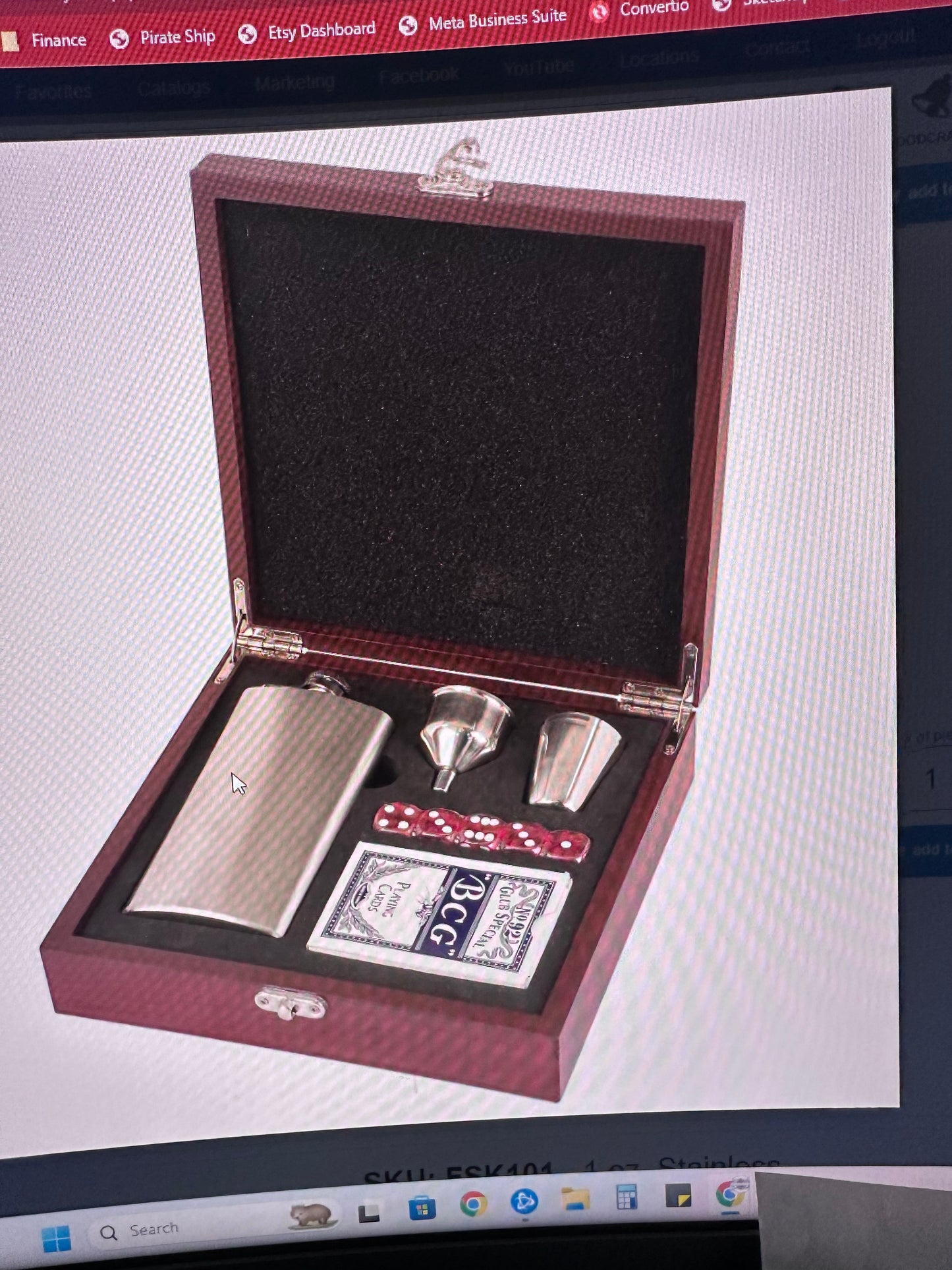 Engraved flask gift set