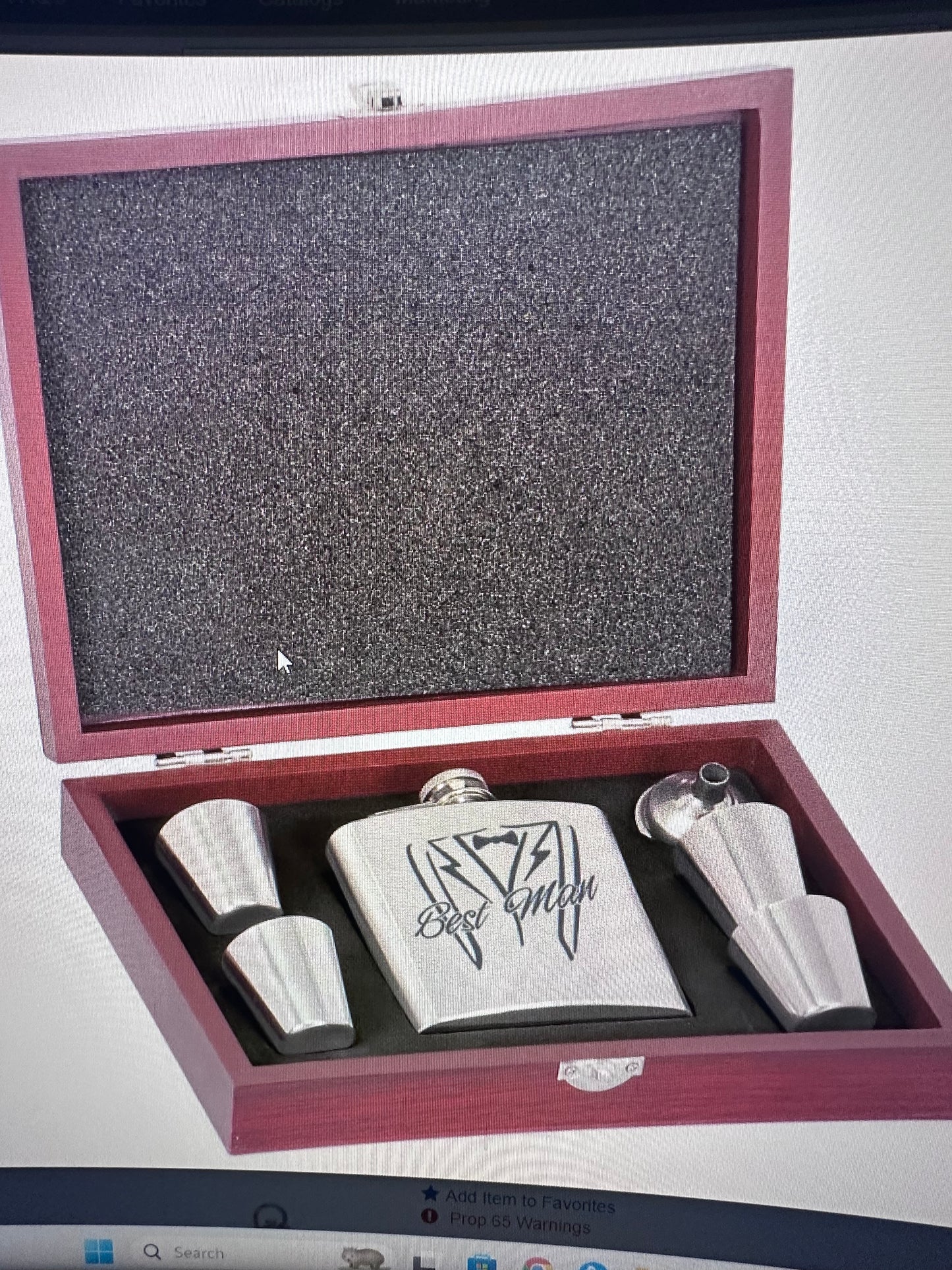 Engraved flask gift set