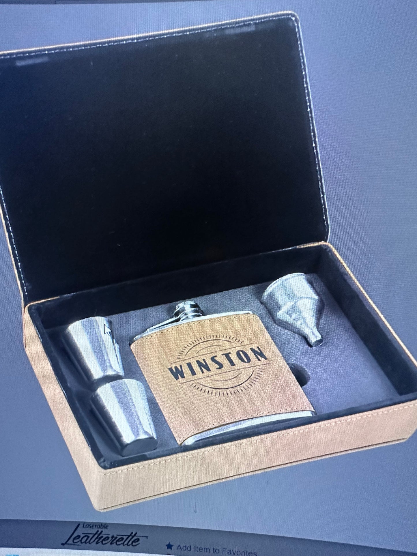 Engraved flask gift set