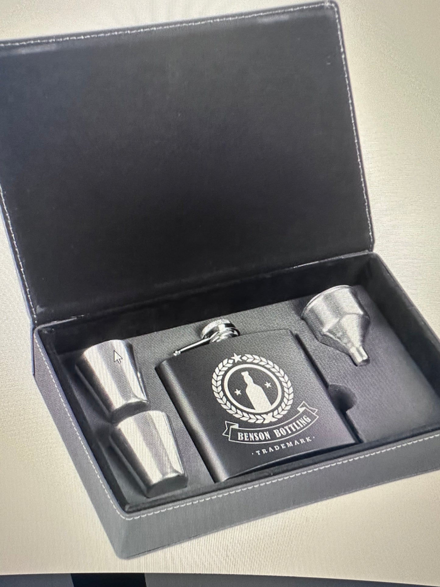 Engraved flask gift set