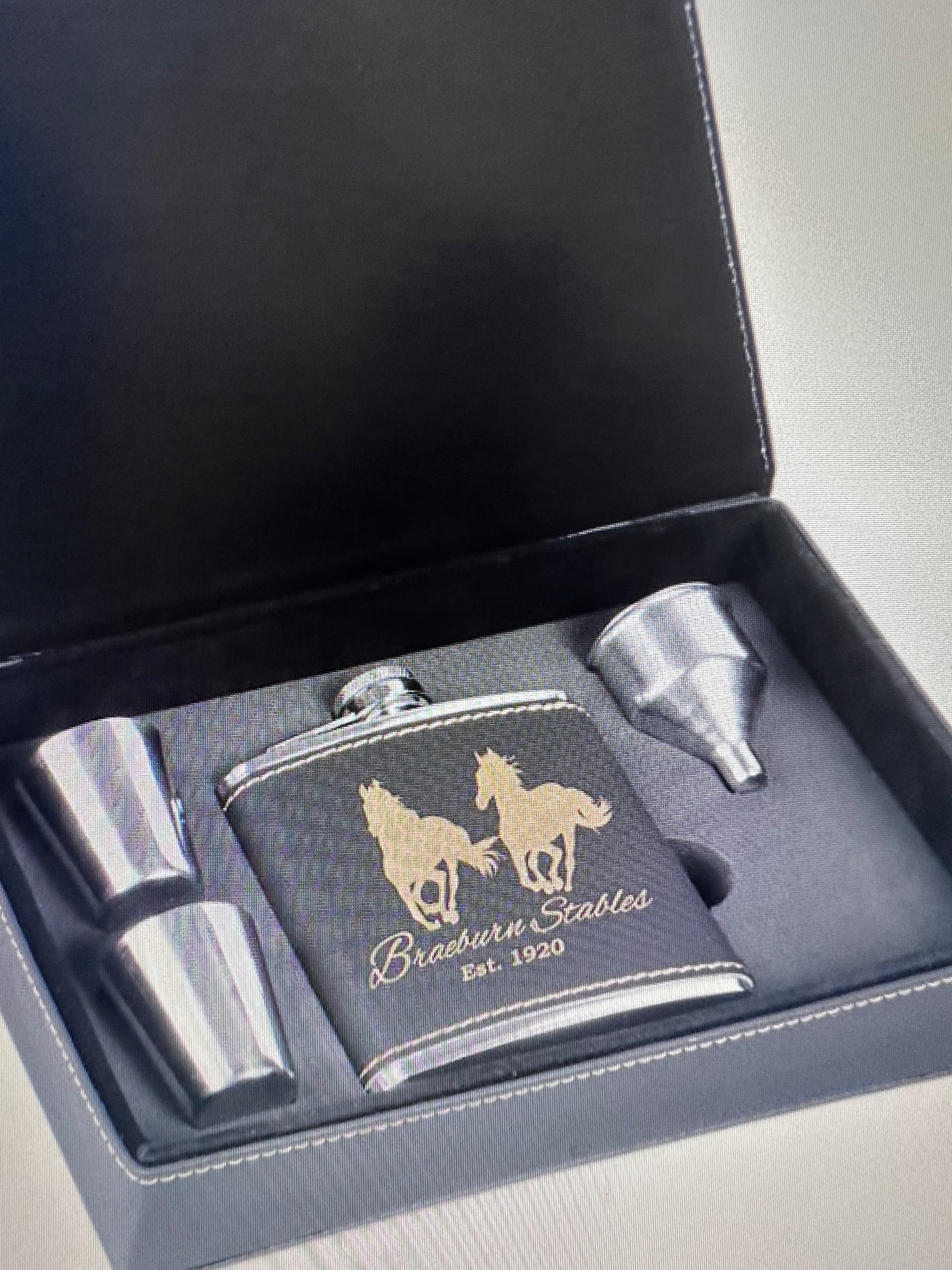 Engraved flask gift set