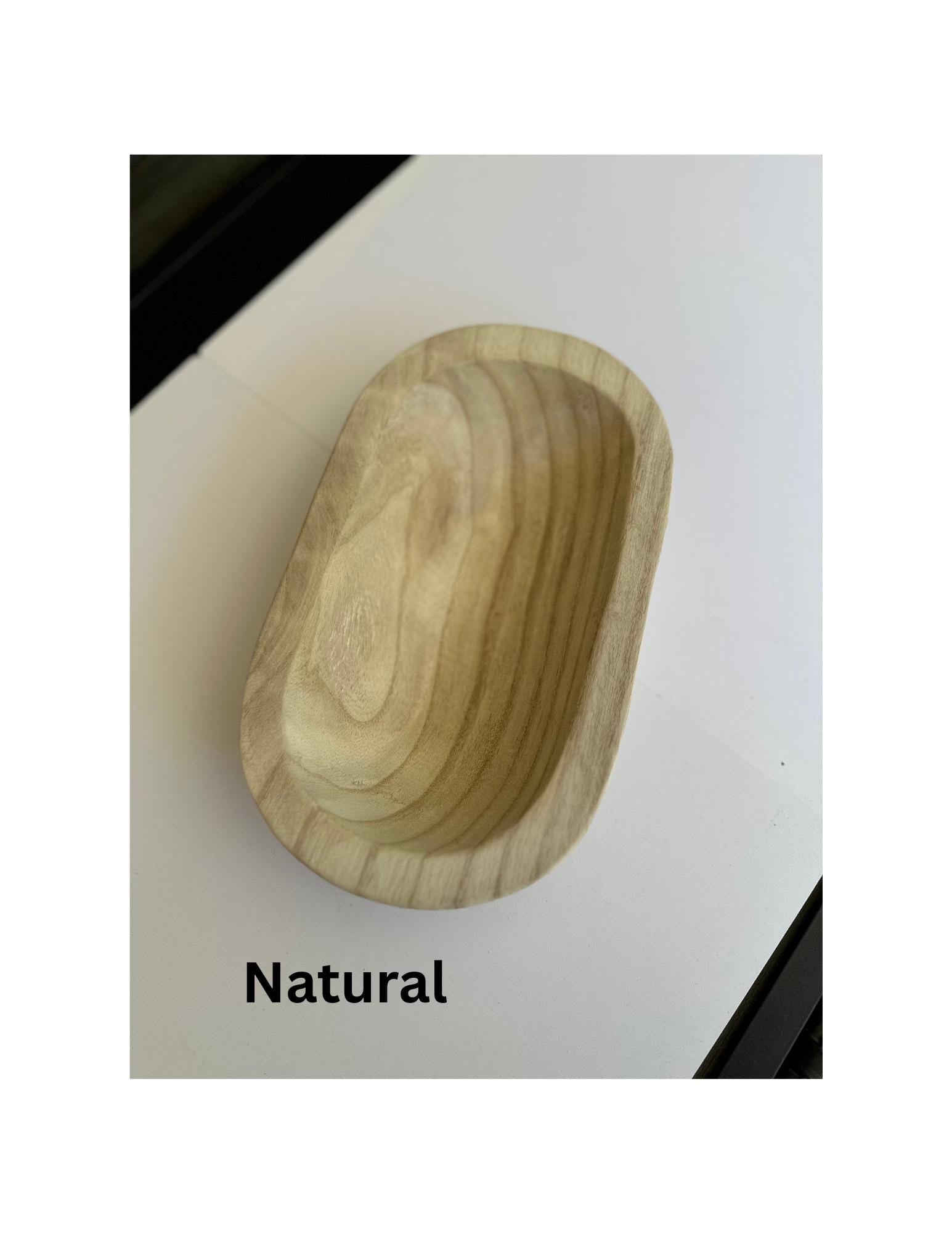 Personalized Wooden Dough Bowl – Handcrafted Rustic Decor | Custom Engraved & Stain Options | Farmhouse Centerpiece or Gift