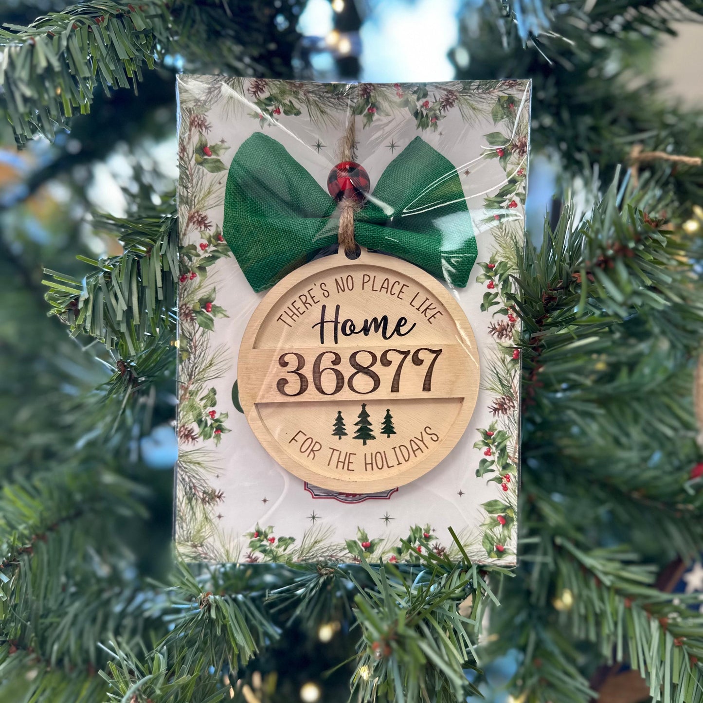 Personalized Zip Code Christmas Tree Ornaments, Family Holiday Gift, Real Estate Agent Closing Gift, No Place Like Home for the Holidays