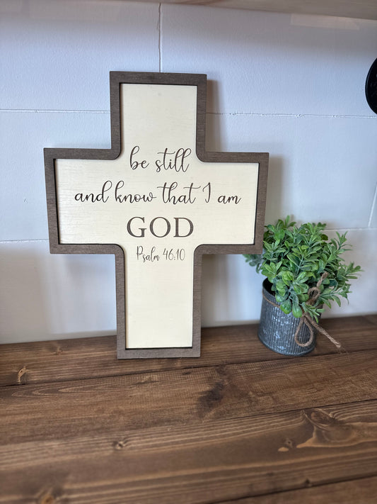 Framed Cross w/ Engraved Bible Verse