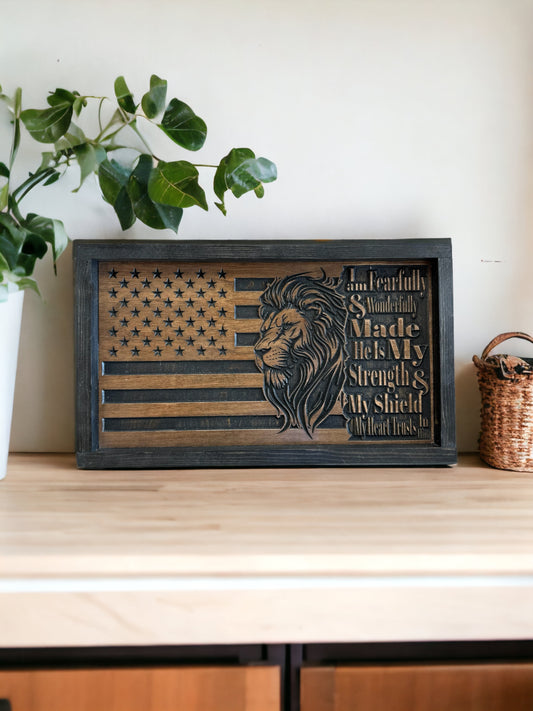 "Fearfully & Wonderfully Made" Lion Flag