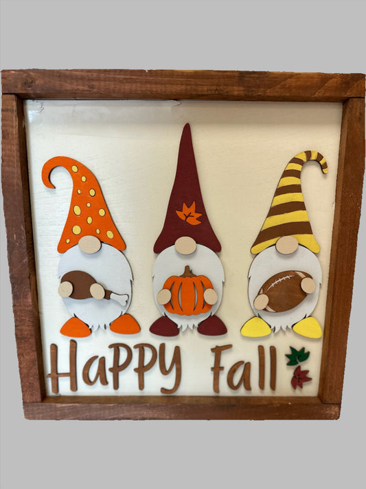 "Happy Fall" Gnome Sign